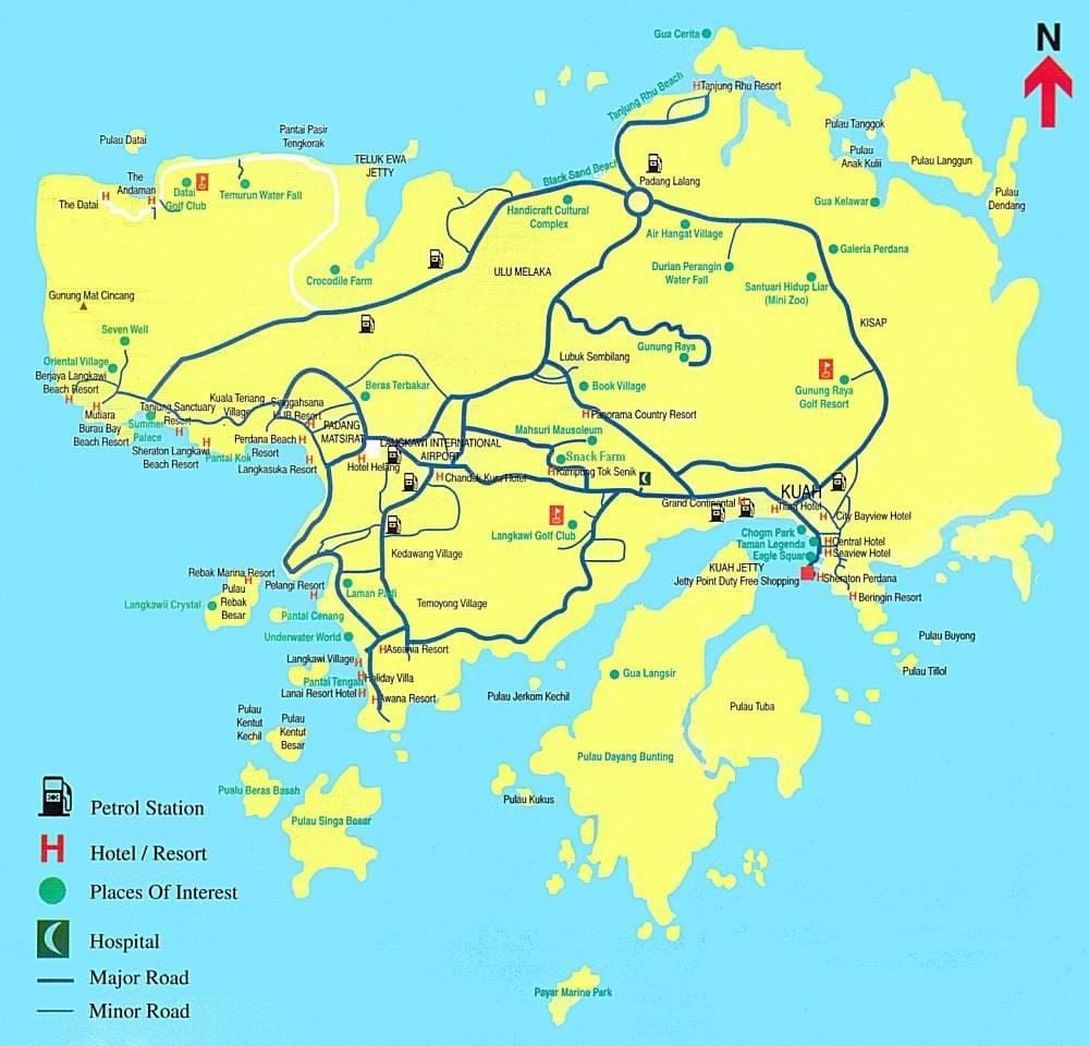 карта Малезија и Лангкави