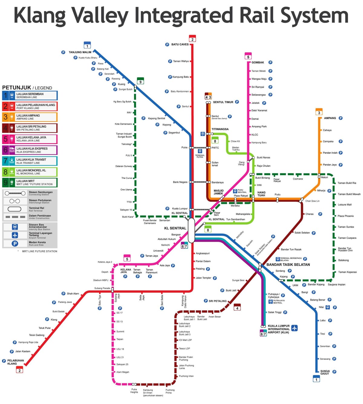 транзитној мапи Малезији