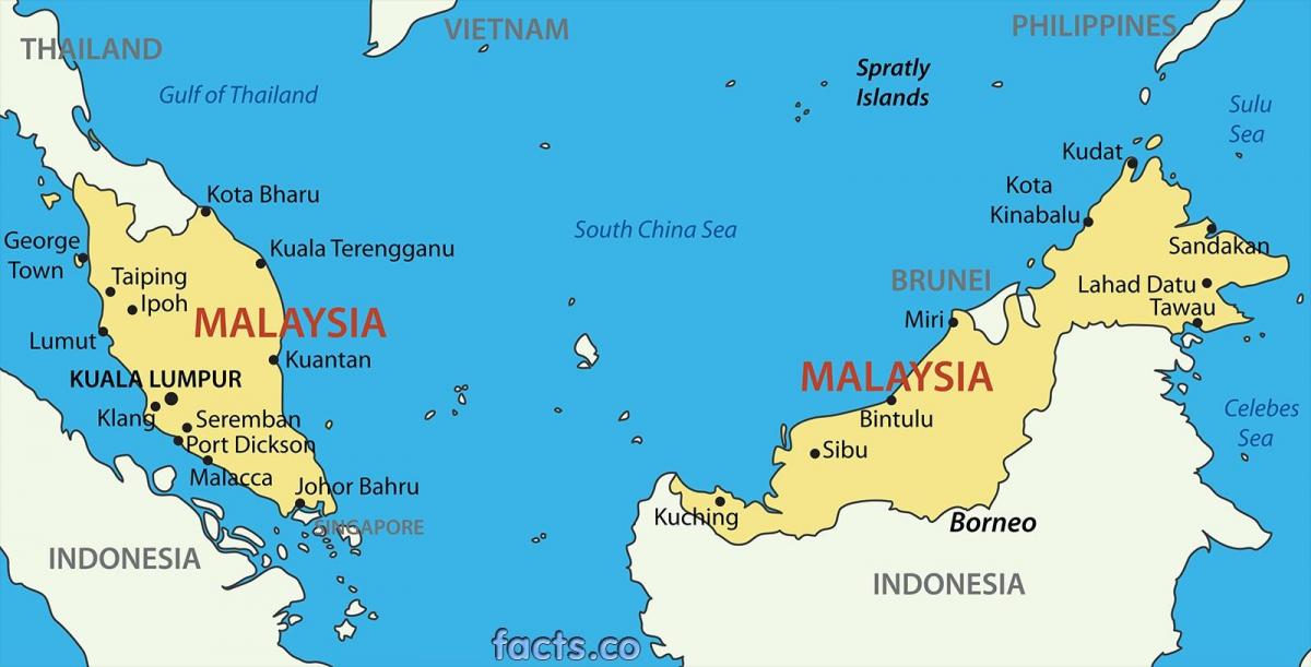 карта Малезији