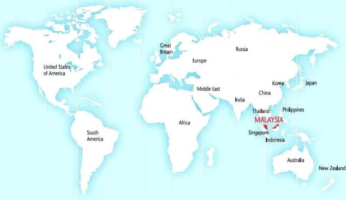 карта света показује Малезија