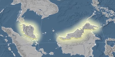 Карта Малезији висина 