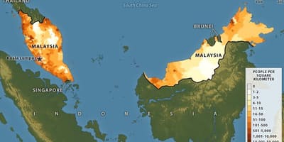 Малезијски карта густине насељености 