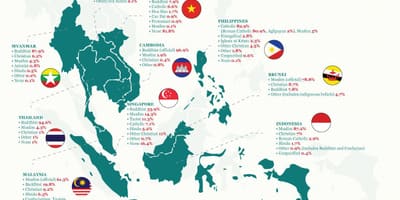 Карта Малезији религија