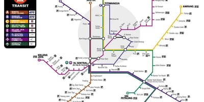 Карта саобраћаја Малезије