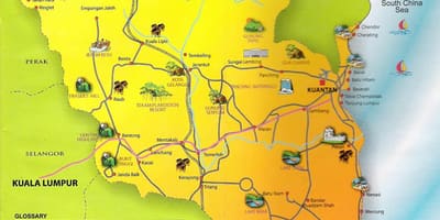 Карта државе паханг, Малезија