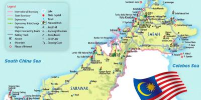 Карта Источној Малезији